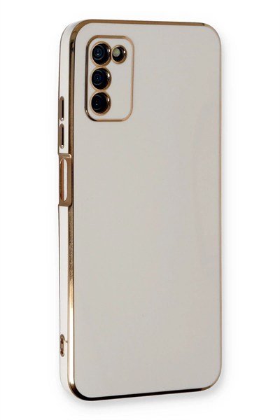 Mey İthalat®  Samsung Galaxy A03S Kılıf Volet Silikon - Beyaz