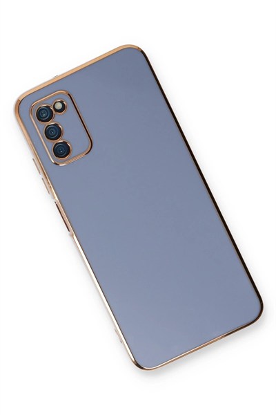 Mey İthalat®  Samsung Galaxy A03S Kılıf Volet Silikon - Mavi