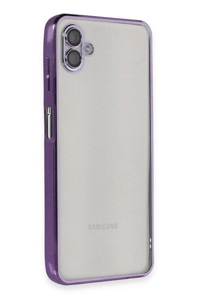 Mey İthalat®  Samsung Galaxy A04 Kılıf  Lensli Silikon - Mor