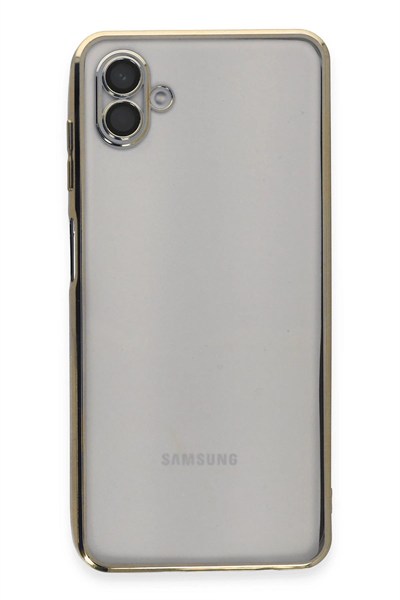 Mey İthalat®  Samsung Galaxy A04 Kılıf  Lensli Silikon - Gold
