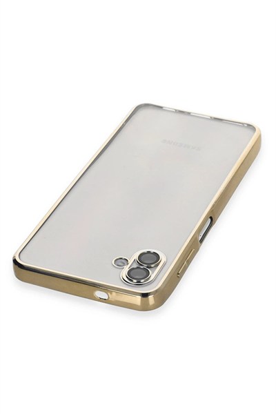 Mey İthalat®  Samsung Galaxy A04 Kılıf  Lensli Silikon - Gold
