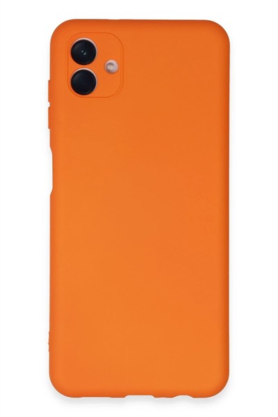 Mey İthalat®  Samsung Galaxy A04E Kılıf Nano içi Kadife Silikon - Turuncu