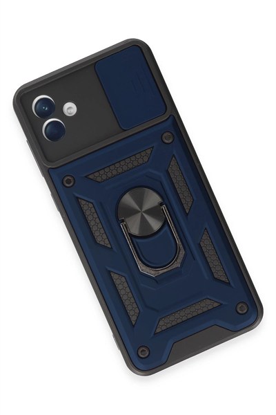 Mey İthalat®  Samsung Galaxy A04E Kılıf Pars Lens Yüzüklü Silikon - Lacivert