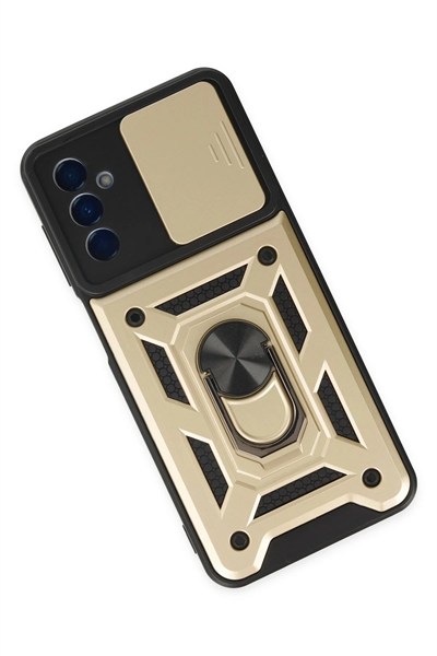 Mey İthalat®  Samsung Galaxy A04S Kılıf Pars Lens Yüzüklü Silikon - Gold