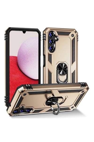 Mey İthalat®  Samsung Galaxy A04S Kılıf Sofya Yüzüklü Silikon Kapak - Gold