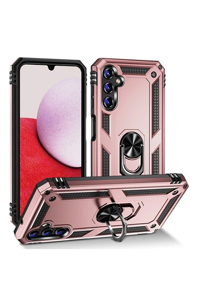 Mey İthalat®  Samsung Galaxy A04S Kılıf Sofya Yüzüklü Silikon Kapak - Rose