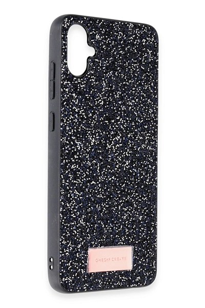 Mey İthalat®  Samsung Galaxy A05 Bright Simli Kapak - Siyah