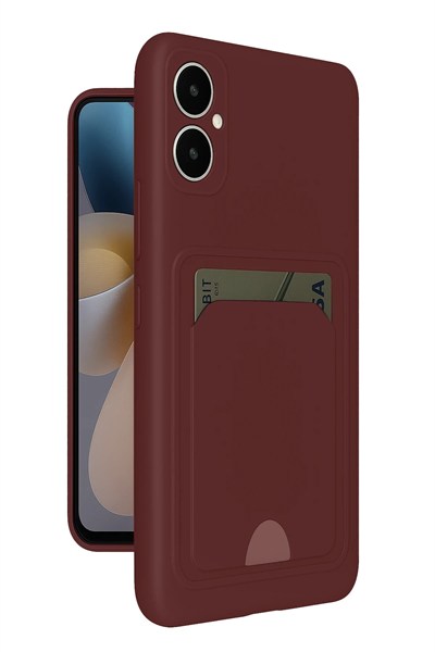 Mey İthalat®  Samsung Galaxy A05 Kelvin Kartvizitli Silikon - Bordo