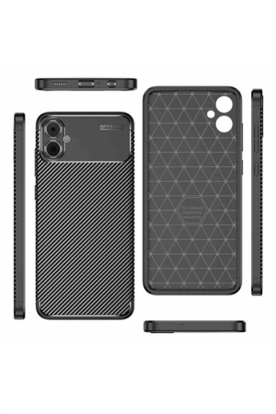 Mey İthalat®  Samsung Galaxy A05 Kılıf Auto Focus Karbon Kapak - Siyah