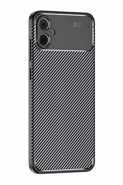 Mey İthalat®  Samsung Galaxy A05 Kılıf Auto Focus Karbon Kapak - Siyah