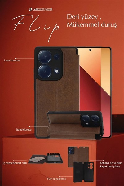Mey İthalat®  Samsung Galaxy A05 Kılıf Flip Cover - Taba