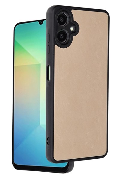 Mey İthalat®  Samsung Galaxy A06 Kılıf Aras Deri Kapak - Pudra