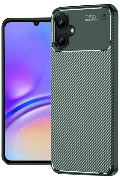 Mey İthalat®  Samsung Galaxy A06 Kılıf Auto Focus Karbon Kapak - Koyu Yeşil