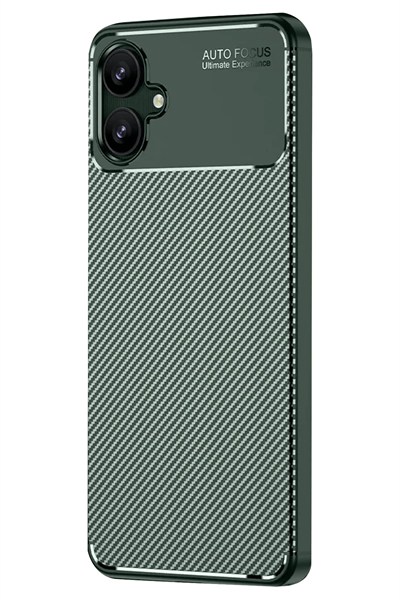 Mey İthalat®  Samsung Galaxy A06 Kılıf Auto Focus Karbon Kapak - Koyu Yeşil