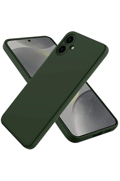 Mey İthalat®  Samsung Galaxy A06 Kılıf First Silikon - Koyu Yeşil