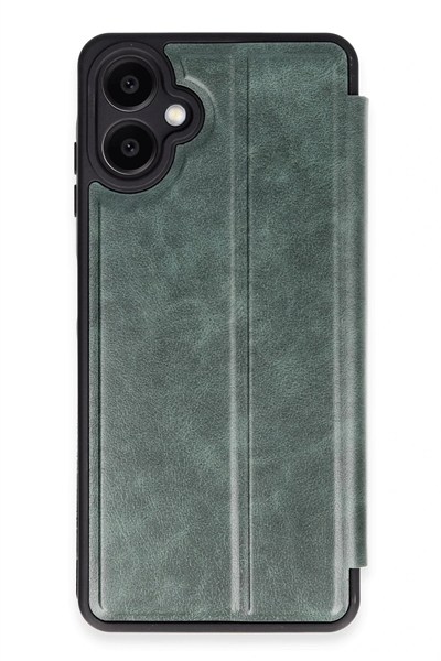 Mey İthalat®  Samsung Galaxy A06 Kılıf Flip Cover - Koyu Yeşil