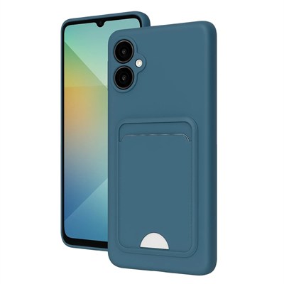 Mey İthalat®  Samsung Galaxy A06 Kılıf Kelvin Kartvizitli Silikon - Mavi