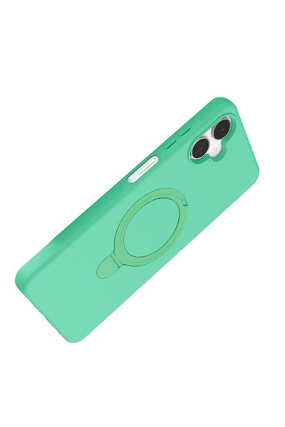 Mey İthalat®  Samsung Galaxy A06 Regal Magsafe Standlı Kapak - Yeşil