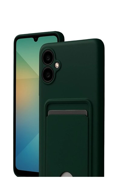Mey İthalat®  Samsung Galaxy A07 4G Kelvin Kartvizitli Silikon - Koyu Yeşil