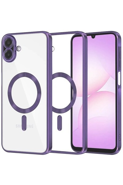 Mey İthalat®  Samsung Galaxy A07 4G Kross Magneticsafe Kapak - Mor
