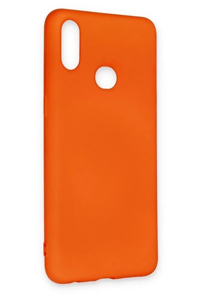 Mey İthalat®  Samsung Galaxy A10S Kılıf Nano içi Kadife Silikon - Turuncu