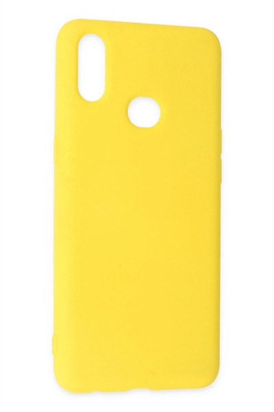 Mey İthalat®  Samsung Galaxy A10S Kılıf Nano içi Kadife Silikon - Sarı