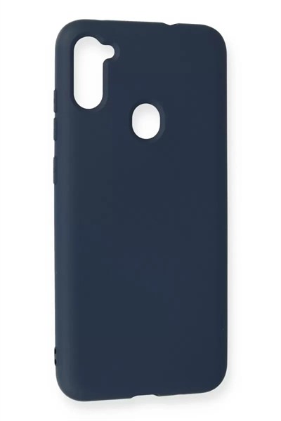 Mey İthalat®  Samsung Galaxy A11 Kılıf Nano içi Kadife Silikon - Lacivert
