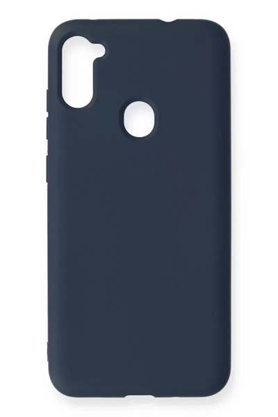 Mey İthalat®  Samsung Galaxy A11 Kılıf Nano içi Kadife Silikon - Lacivert
