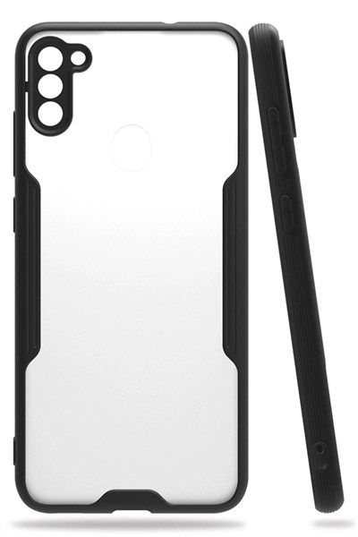 Mey İthalat®  Samsung Galaxy A11 Kılıf Platin Silikon - Siyah