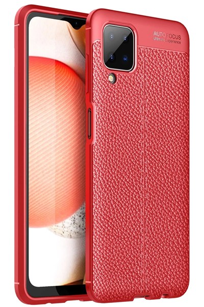 Mey İthalat®  Samsung Galaxy A12 Kılıf Auto Focus Kapak - Kırmızı