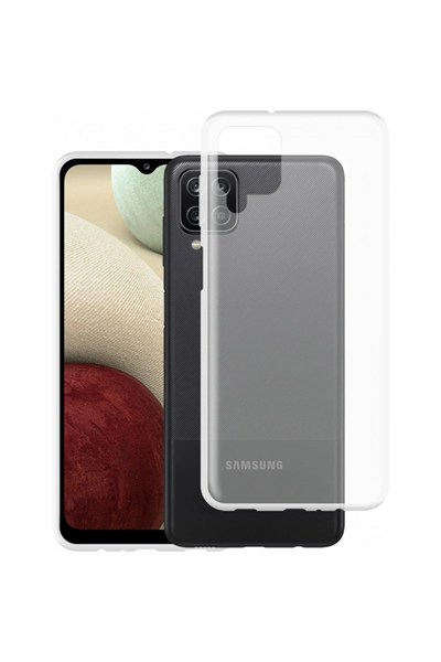 Mey İthalat®  Samsung Galaxy A12 Kılıf Lüx Şeffaf Silikon