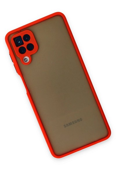 Mey İthalat®  Samsung Galaxy A12 Kılıf Montreal Silikon Kapak - Kırmızı