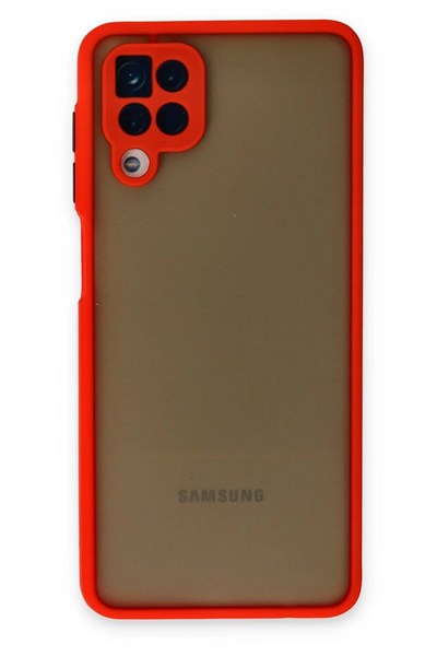 Mey İthalat®  Samsung Galaxy A12 Kılıf Montreal Silikon Kapak - Kırmızı