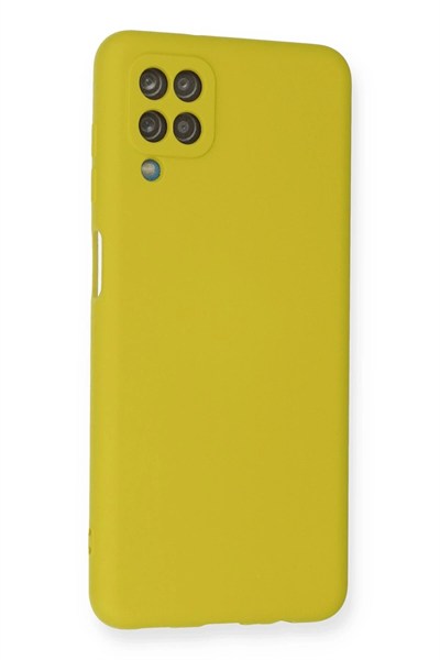 Mey İthalat®  Samsung Galaxy A12 Kılıf Nano içi Kadife Silikon - Sarı