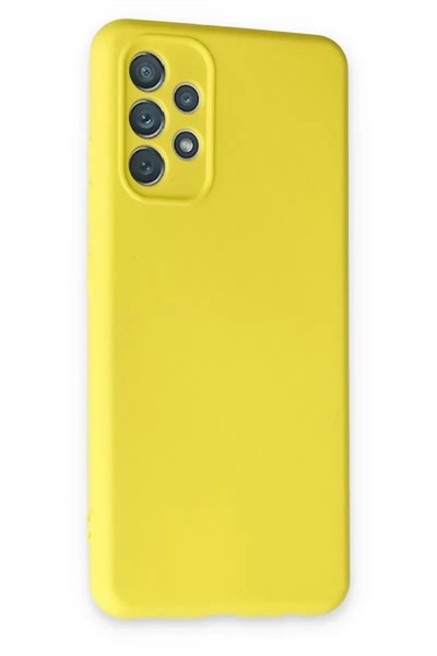 Mey İthalat®  Samsung Galaxy A13 4G Kılıf Nano içi Kadife Silikon - Sarı
