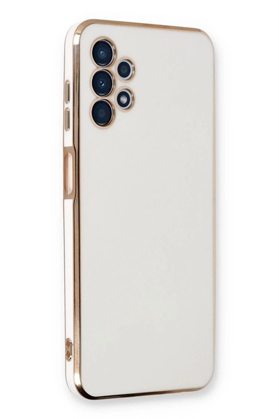 Mey İthalat®  Samsung Galaxy A13 4G Kılıf Volet Silikon - Beyaz