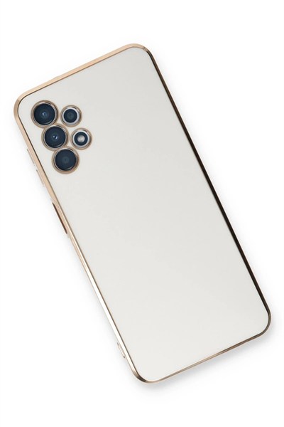 Mey İthalat®  Samsung Galaxy A13 4G Kılıf Volet Silikon - Beyaz