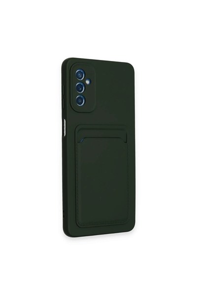 Mey İthalat®  Samsung Galaxy A14 4G Kılıf Kelvin Kartvizitli Silikon - Koyu Yeşil