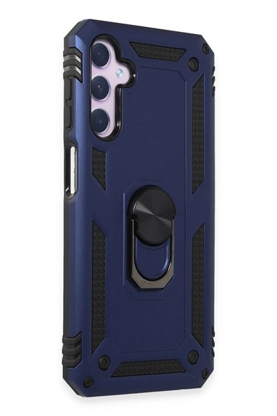 Mey İthalat®  Samsung Galaxy A14 4G Kılıf Sofya Yüzüklü Silikon Kapak - Lacivert