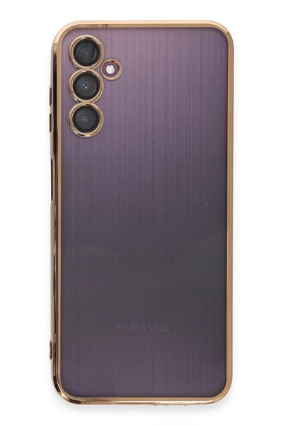 Mey İthalat®  Samsung Galaxy A14 4G Kılıf  Lensli Silikon - Gold
