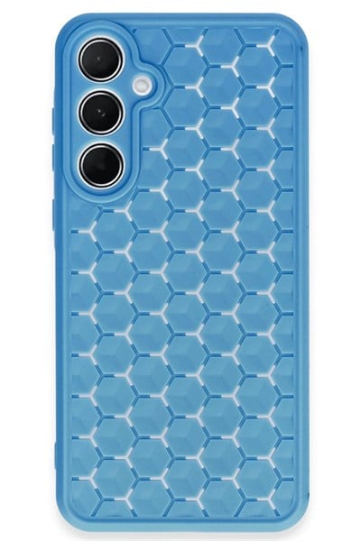 Mey İthalat®  Samsung Galaxy A15 4G Kılıf Petek Silikon Kapak - Mavi