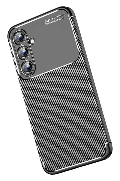 Mey İthalat®  Samsung Galaxy A15 4G Kılıf Auto Focus Karbon Kapak - Siyah
