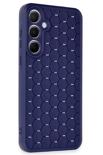 Mey İthalat®  Samsung Galaxy A15 4G Kılıf Petek Silikon Kapak - Lacivert