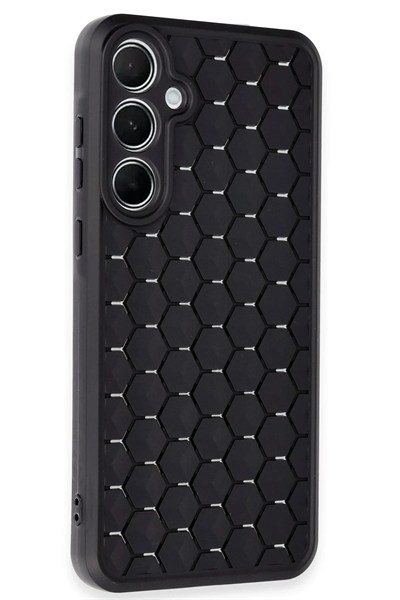 Mey İthalat®  Samsung Galaxy A15 4G Kılıf Petek Silikon Kapak - Siyah