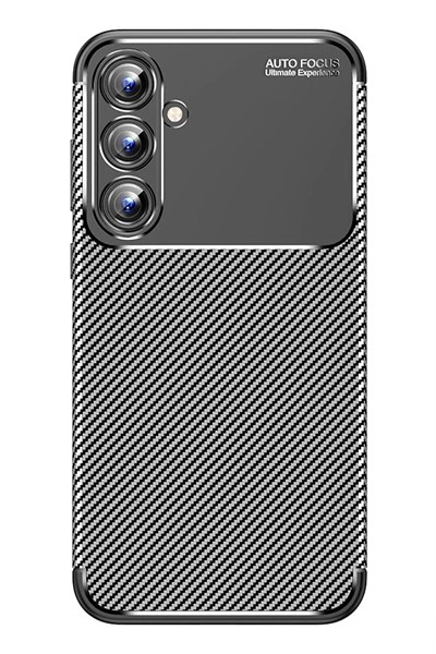 Mey İthalat®  Samsung Galaxy A15 4G Kılıf Auto Focus Karbon Kapak - Siyah