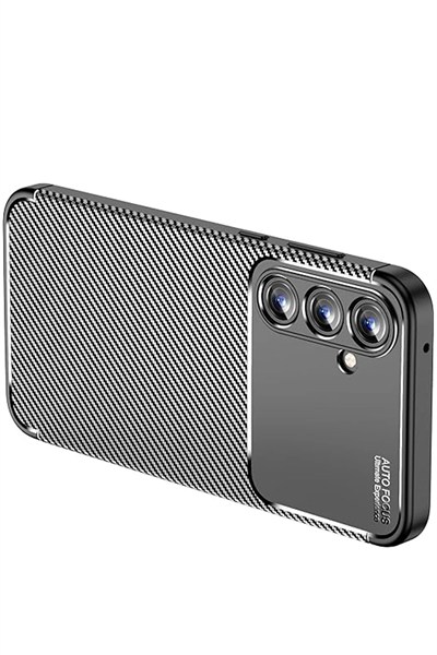 Mey İthalat®  Samsung Galaxy A15 4G Kılıf Auto Focus Karbon Kapak - Siyah