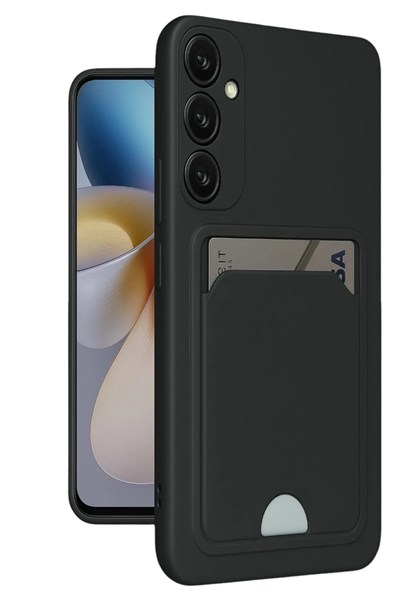 Mey İthalat®  Samsung Galaxy A16 5G Kılıf Kelvin Kartvizitli Silikon - Siyah