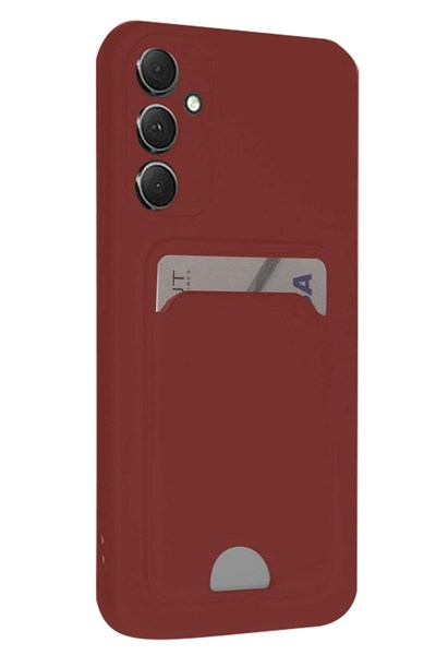 Mey İthalat®  Samsung Galaxy A16 5G Kılıf Kelvin Kartvizitli Silikon - Bordo