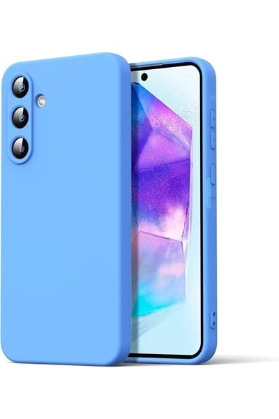 Mey İthalat®  Samsung Galaxy A16 5G Kılıf Nano içi Kadife Silikon - Mavi
