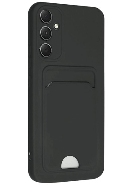 Mey İthalat®  Samsung Galaxy A16 5G Kılıf Kelvin Kartvizitli Silikon - Siyah